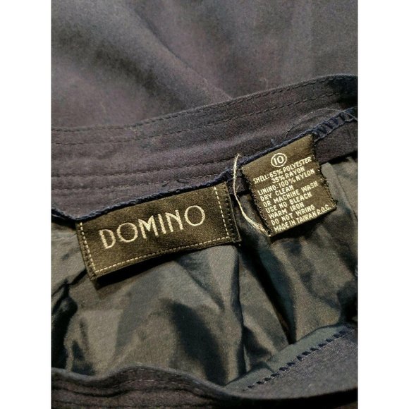 Domino Navy Blue Skirt Size 10 Modest Womens Front Slit Lined - Picture 4 of 5